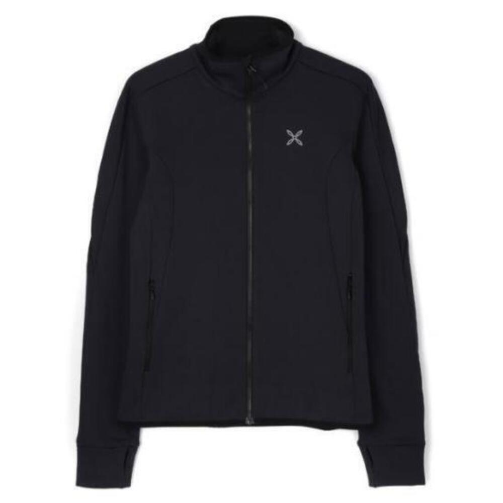 MONTURA Fitted Black Montura Jacket with High Collar and Zippered Pockets